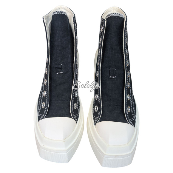 Converse High-Top Black and White Wedge Sneakers - Picture 8 of 10